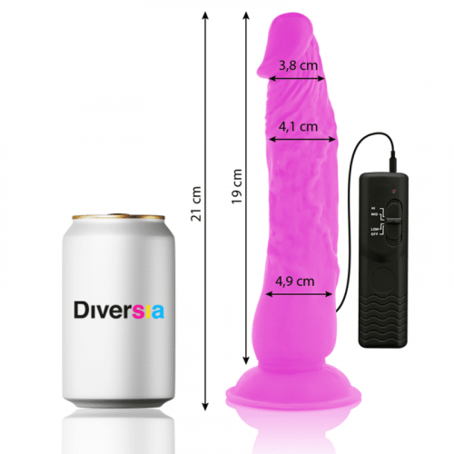 DIVERSIA - FLEXIBLE VIBRATING DILDO PURPLE 21 CM -O- 4.9 CM