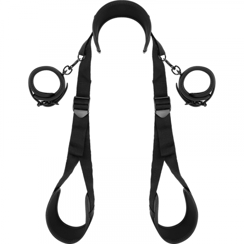 FETISH SUBMISSIVE - OPEN LEG SET WITH HANDCUFFS WITH NEOPRENE LINING