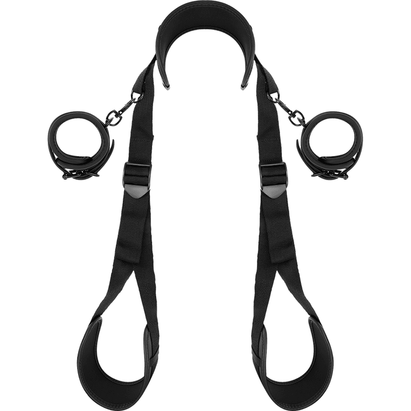 FETISH SUBMISSIVE - OPEN LEG SET WITH HANDCUFFS WITH NEOPRENE LINING